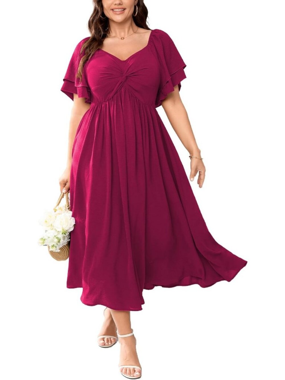 Plus Size Elegant Cocktail Dress for Women - Perfect for Parties & Events